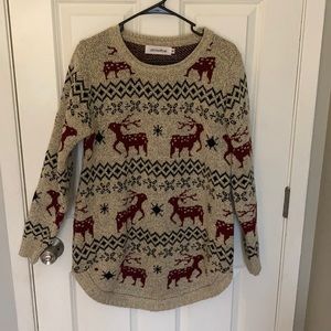 Festive reindeer fair isle sweater